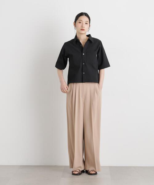 THOUSAND MILE(サウザンドマイル)の「THOUSAND MILE/SEERSUCKER SHIRT(セットアップ可)(シャツ/ブラウス・レディース・ブラック・FREE)」の5枚目の写真