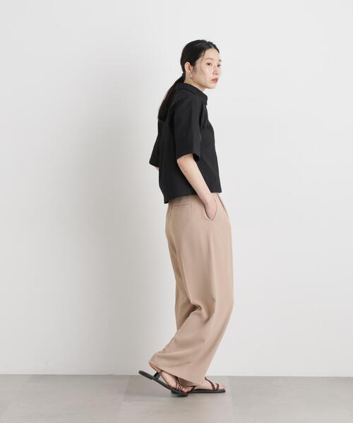 THOUSAND MILE(サウザンドマイル)の「THOUSAND MILE/SEERSUCKER SHIRT(セットアップ可)(シャツ/ブラウス・レディース・ブラック・FREE)」の6枚目の写真