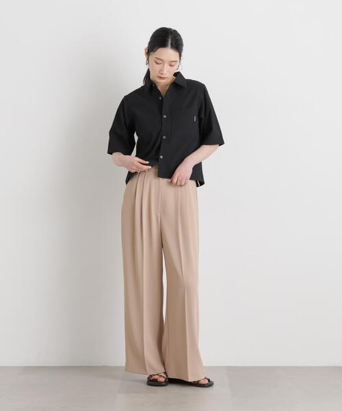 THOUSAND MILE(サウザンドマイル)の「THOUSAND MILE/SEERSUCKER SHIRT(セットアップ可)(シャツ/ブラウス・レディース・ブラック・FREE)」の7枚目の写真