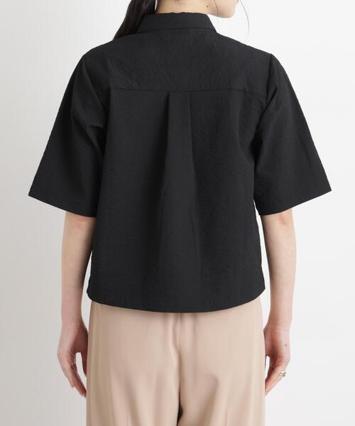 THOUSAND MILE(サウザンドマイル)の「THOUSAND MILE/SEERSUCKER SHIRT(セットアップ可)(シャツ/ブラウス・レディース・ブラック・FREE)」の11枚目の写真