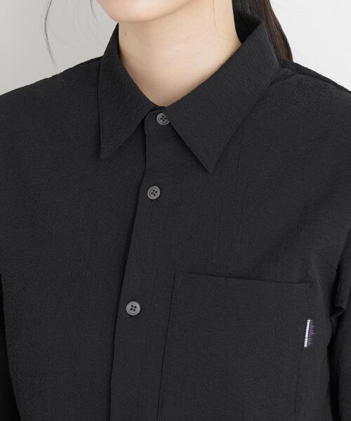 THOUSAND MILE(サウザンドマイル)の「THOUSAND MILE/SEERSUCKER SHIRT(セットアップ可)(シャツ/ブラウス・レディース・ブラック・FREE)」の12枚目の写真