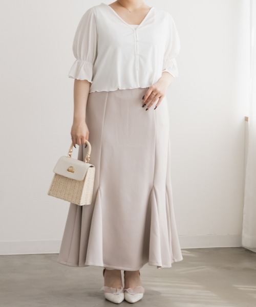 CLETTE(クレット)の「CLETTEオリジナルストレッチマーメイドスカート(スカート・レディース・ブラック/グレイッシュベージュ/チャコールグレー・LL/4L/3L)」の10枚目の写真