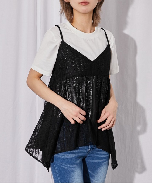 GORGE(ゴージ)の「《レース×フレアシルエット》キャミチュニック/フェミニン/春夏/全2色(チュニック・レディース・アイボリー/ブラック・F)」の2枚目の写真