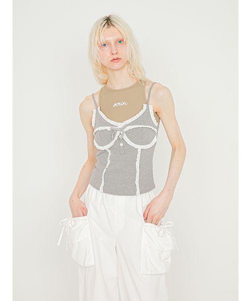 SORIN(ソリン )の「Lace Decorated Cami Bustier/レースデコレート キャミビスチェ(その他トップス・レディース・ブラック/グレー/オフホワイト・38)」の5枚目の写真