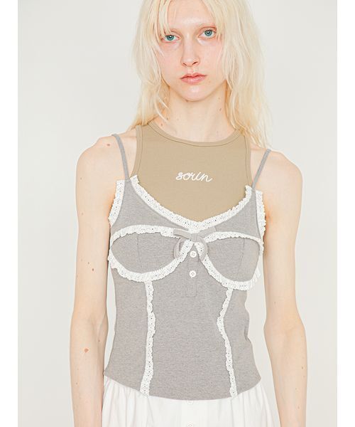 SORIN(ソリン )の「Lace Decorated Cami Bustier/レースデコレート キャミビスチェ(その他トップス・レディース・ブラック/グレー/オフホワイト・38)」の8枚目の写真