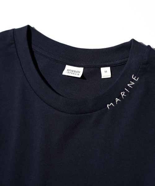 THRIFTY LOOK(スリフティールック)の「THRIFTY LOOK / スリフティールック NECK LOGO CREATOR SS TEE オーガニックコットン 刺繍 ミディアムウェイト Tシャツ(Tシャツ/カットソー・メンズ・ホワイト/ブラック/ネイビー・LARGE/X-LARGE/MEDIUM)」の1枚目の写真