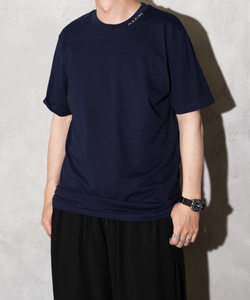 THRIFTY LOOK(スリフティールック)の「THRIFTY LOOK / スリフティールック NECK LOGO CREATOR SS TEE オーガニックコットン 刺繍 ミディアムウェイト Tシャツ(Tシャツ/カットソー・メンズ・ホワイト/ブラック/ネイビー・LARGE/X-LARGE/MEDIUM)」の22枚目の写真