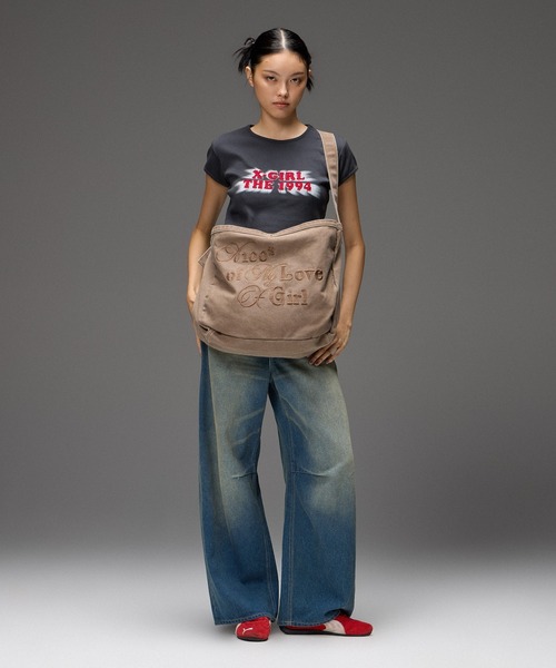 X-girl(エックスガール)の「MIX FONT LOGO FADED SHOULDER BAG(ショルダーバッグ・レディース・ブラウン/ブラック・ONE SIZE)」の20枚目の写真