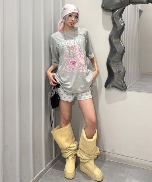 Never mind the XU(ネバーマインドザエックスユー)の「【Never mind the XU】dot sweat shorts / 【ネバーマインド ザ エックスユー】ドットスウェットマイクロショートパンツ(スウェットパンツ・レディース・グレー/ピンク・L)」の21枚目の写真