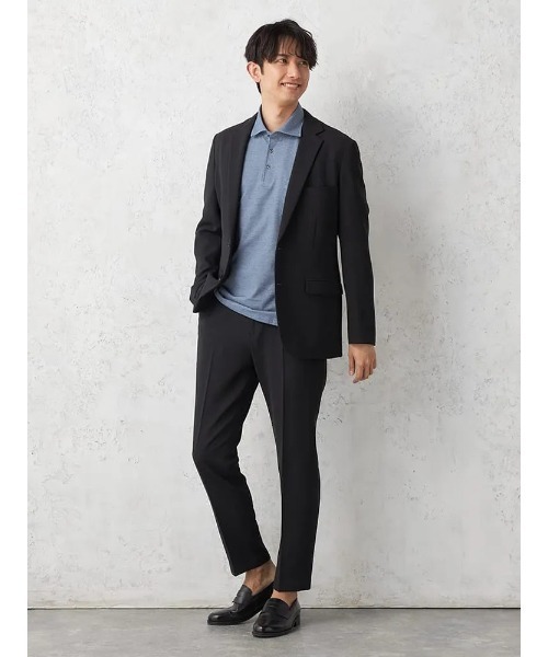 HARUYAMA(ハルヤマ)の「裾上げ不要 ノータックパンツ 【セットアップ対応】 TOKYO RUN ウォッシャブル ウエストシャーリング ブレスエフェクト生地 ストレッチ(スラックス・メンズ・ブラック・LL/L/M/LL-AB/AB(L)/AB(M)/S)」の10枚目の写真