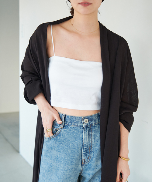 Deuxieme Classe（ドゥーズィエムクラス）の「【LALA VIE/ララヴィ】 CROPPED キャミソール（キャミソール・レディース・ブラック/ホワイト・38/36）」の11枚目の写真