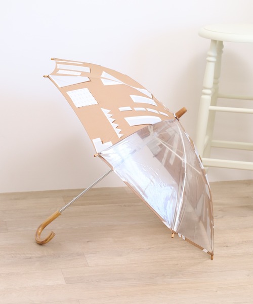 392 plusm（サンキューニプリュスエム）の「392PLUSM KIDS UMBRELLA 45 サンキューニプリュスエム キッズアンブレラ（長傘・キッズ・ブルー系3/ベージュ系5/ブラウン系1/カーキ系2/ネイビー系2/ブラック系2・45cm）」の2枚目の写真