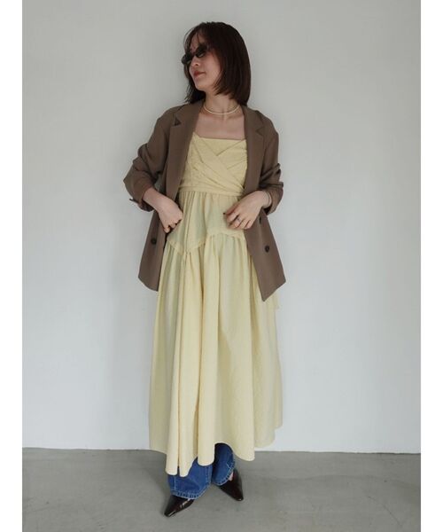 LAGUNAMOON(ラグナムーン)の「ライトダブルテーラードジャケット 【オフィスカジュアル】【夏服】(テーラードジャケット・レディース・チャコールグレー/ベージュ/モカ・FREE)」の17枚目の写真
