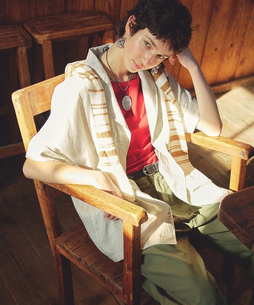 ROSE BUD(ローズバッド)の「S/S JACKET(テーラードジャケット・レディース・ブラック/ベージュ/ブラウン・ONE SIZE)」の4枚目の写真