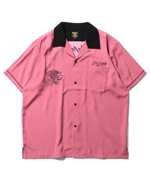HOUSTON(ヒューストン)の「HOUSTON ステッチ刺繍オープンカラーシャツ(TIGER)(シャツ/ブラウス・メンズ・ピンク/オリーブ/ブラック・XX-LARGE/X-LARGE/LARGE/MEDIUM)」の3枚目の写真