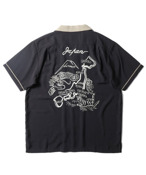 HOUSTON(ヒューストン)の「HOUSTON ステッチ刺繍オープンカラーシャツ(TIGER)(シャツ/ブラウス・メンズ・ピンク/オリーブ/ブラック・XX-LARGE/X-LARGE/LARGE/MEDIUM)」の4枚目の写真