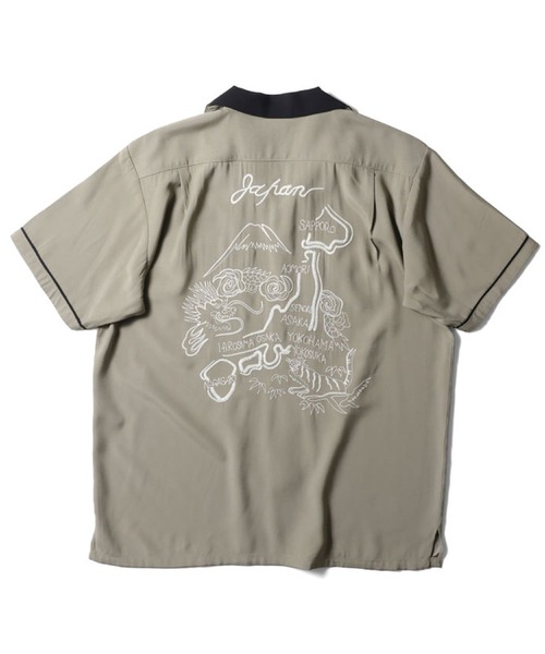 HOUSTON(ヒューストン)の「HOUSTON ステッチ刺繍オープンカラーシャツ(TIGER)(シャツ/ブラウス・メンズ・ピンク/オリーブ/ブラック・XX-LARGE/X-LARGE/LARGE/MEDIUM)」の5枚目の写真