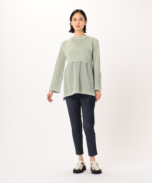 COMME CA(コムサ)の「〔 Sサイズ 〕【ツインニット 】コットンダルストレッチ(アンサンブル・レディース・ミント・5号)」の11枚目の写真