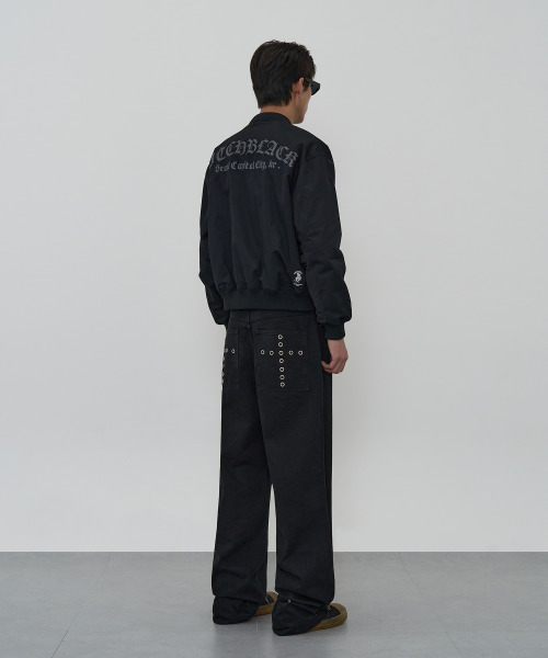 PITCHBLACK(ピッチブラック)の「EYELET CROSS POCKET PANTS (BLACK)(デニムパンツ・メンズ・その他・SMALL/MEDIUM/LARGE/X-LARGE)」の6枚目の写真