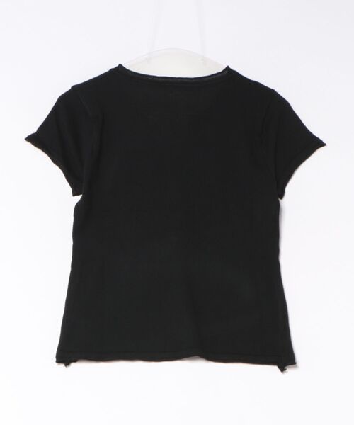 Alvia（アルビア）の「半袖ニットトップス（Tシャツ/カットソー・レディース・ブラック/ホワイト・M）」の3枚目の写真
