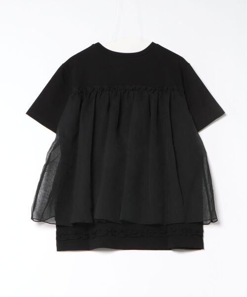 Bshop(ビショップ)の「eunoia|オーガンジー レイヤードTシャツ WOMEN(Tシャツ/カットソー・レディース・ホワイト/ブラック・ONE)」の3枚目の写真