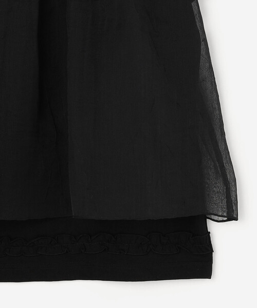 Bshop(ビショップ)の「eunoia|オーガンジー レイヤードTシャツ WOMEN(Tシャツ/カットソー・レディース・ホワイト/ブラック・ONE)」の7枚目の写真