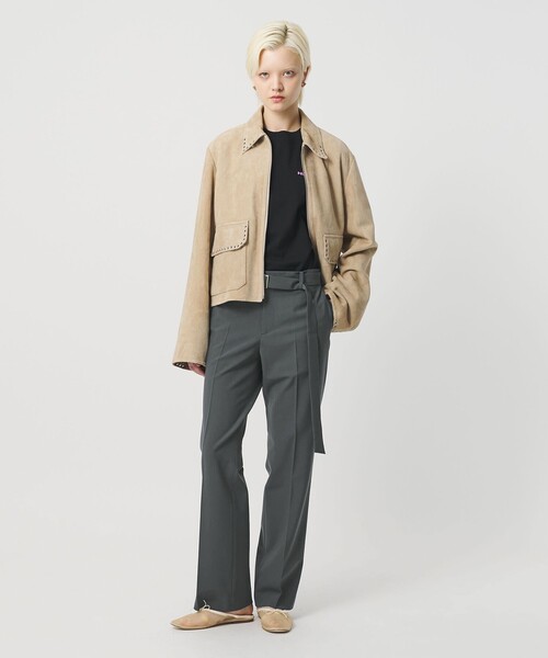 H　BEAUTY&YOUTH UNITED ARROWS（エイチビューティーアンドユースユナイテッドアローズ）の「＜H＞トロピカルクロス スリムストレート トラウザーズ（その他パンツ・レディース・グレー系/ネイビー・S/M）」の4枚目の写真