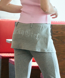 Hotfix Layered Sweat Skirt Melange Gray