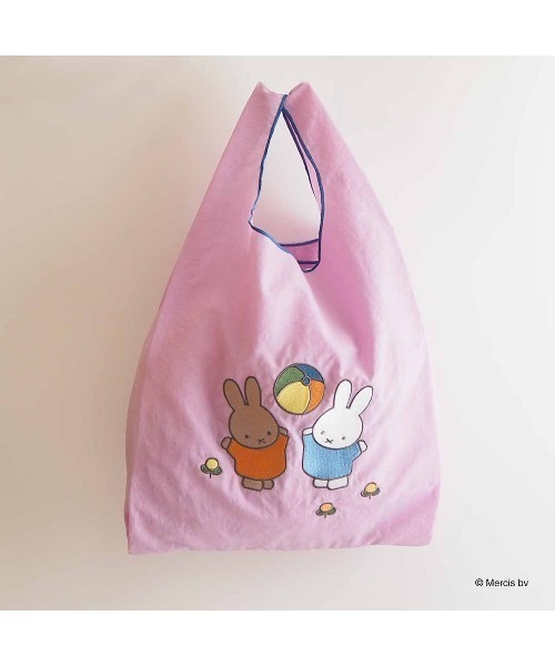 Dick Bruna(ディックブルーナ)の「BRUNA MOTIF EMBROIDERY ショッピングバッグ(エコバッグ/サブバッグ・レディース・ピンク/グレー/ベージュ/ブルー・FREE)」の1枚目の写真