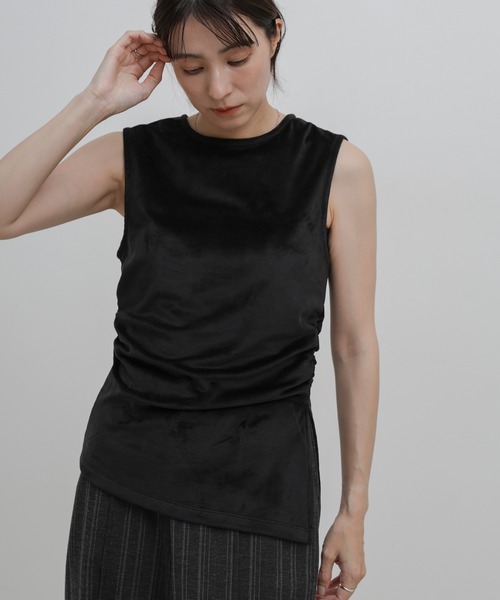 select MOCA(セレクトモカ)の「サイドギャザーベロアチュニック(タンクトップ・レディース・カーキブラウン/ブラウン/ブラック・FREE)」の22枚目の写真