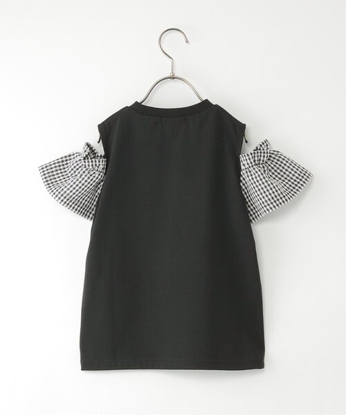 ikka(イッカ)の「袖チェックロープロゴプリントTシャツ(120~160cm)(Tシャツ/カットソー・キッズ・ブラック/オフホワイト・120/130/140/150/160)」の4枚目の写真