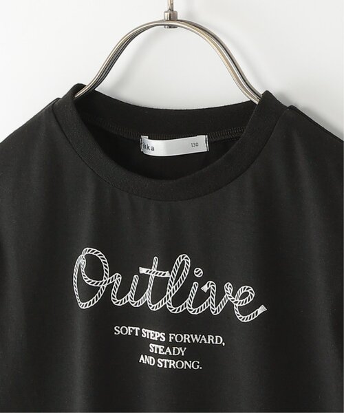 ikka(イッカ)の「袖チェックロープロゴプリントTシャツ(120~160cm)(Tシャツ/カットソー・キッズ・ブラック/オフホワイト・120/130/140/150/160)」の8枚目の写真