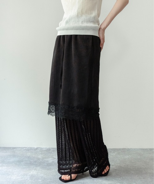 on:nue（オンニュ）の「【on:nue】[着用動画あり！] ヴィンテージサテンレーススカート（スカート・レディース・グレー/ベージュ/ブラック・FREE）」の16枚目の写真