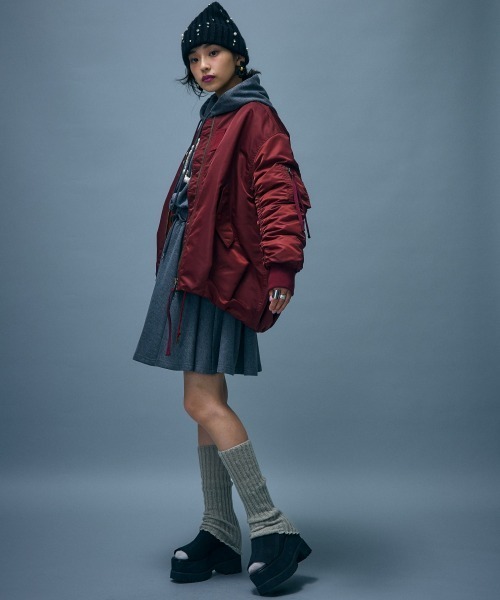 GEVS.(ジェイヴィス)の「フーディスウェットミニワンピース<大きいサイズ有>GEVS.(ワンピース・レディース・チャコール/カーキ・4L/L/M/3L/5L/LL)」の12枚目の写真