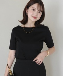 anuans（アニュアンス）の「【WEB限定】シルクタッチコットンボートネックTシャツ（Tシャツ/カットソー）」