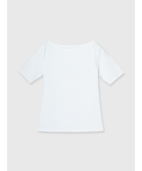 anuans(アニュアンス)の「【WEB限定】シルクタッチコットンボートネックTシャツ(Tシャツ/カットソー・レディース・ブラック/チャコールグレー/ホワイト・FREE)」の21枚目の写真