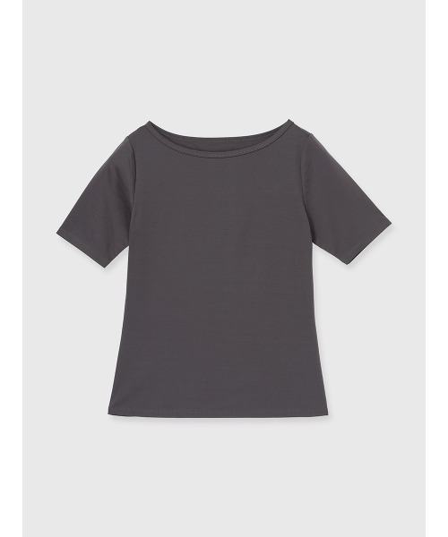 anuans(アニュアンス)の「【WEB限定】シルクタッチコットンボートネックTシャツ(Tシャツ/カットソー・レディース・ブラック/チャコールグレー/ホワイト・FREE)」の22枚目の写真