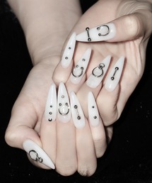 me+em select(�~�[���Z���N�g)�́y �Qcolor �z�{�f�B�s�A�X�f�U�C�������O�l�C���`�b�v �^ body pierce design long nail tips(�l�C���V�[��/�l�C���`�b�v)