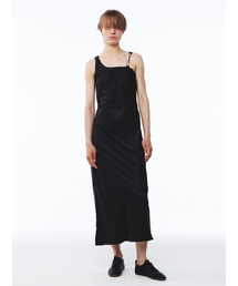 Satin Back Tied Long Dress Black