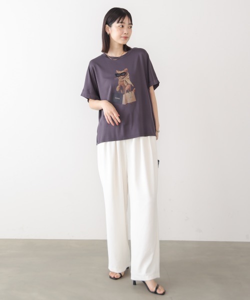 Bou Jeloud(ブージュルード)の「キャットグラフィックTシャツ(Tシャツ/カットソー・レディース・ベージュ/オフホワイト/チャコールグレー・FREE)」の16枚目の写真