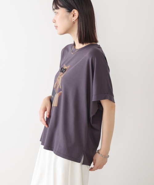 Bou Jeloud(ブージュルード)の「キャットグラフィックTシャツ(Tシャツ/カットソー・レディース・ベージュ/オフホワイト/チャコールグレー・FREE)」の20枚目の写真