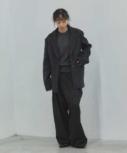 feepur(フェピュール)の「【2size展開】ヘリンボーンウールテーラードジャケット(テーラードジャケット・レディース・ダークブラウン/チャコールグレー・MEDIUM/LARGE)」の20枚目の写真