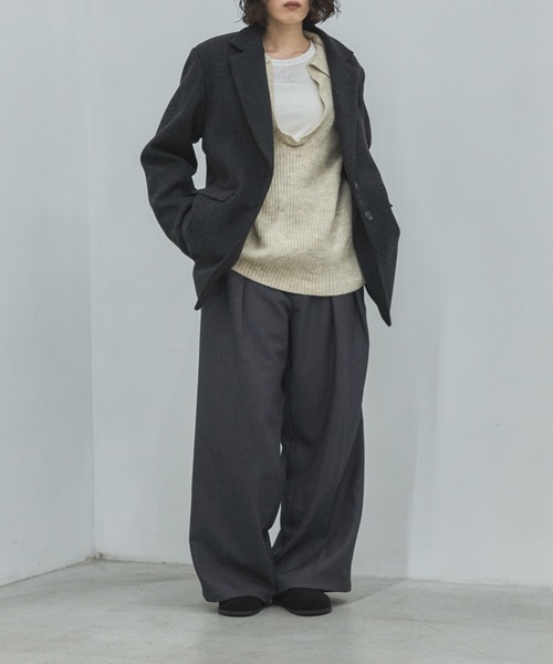 feepur(フェピュール)の「【2size展開】ヘリンボーンウールテーラードジャケット(テーラードジャケット・レディース・ダークブラウン/チャコールグレー・MEDIUM/LARGE)」の12枚目の写真