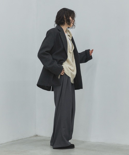 feepur(フェピュール)の「【2size展開】ヘリンボーンウールテーラードジャケット(テーラードジャケット・レディース・ダークブラウン/チャコールグレー・MEDIUM/LARGE)」の13枚目の写真
