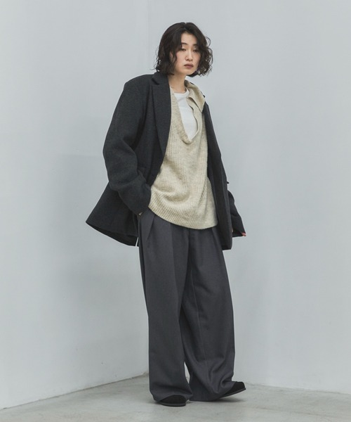 feepur(フェピュール)の「【2size展開】ヘリンボーンウールテーラードジャケット(テーラードジャケット・レディース・ダークブラウン/チャコールグレー・MEDIUM/LARGE)」の15枚目の写真