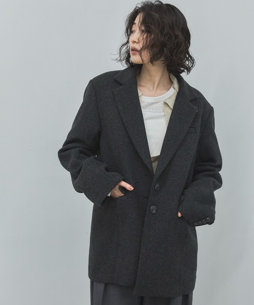feepur(フェピュール)の「【2size展開】ヘリンボーンウールテーラードジャケット(テーラードジャケット・レディース・ダークブラウン/チャコールグレー・MEDIUM/LARGE)」の17枚目の写真
