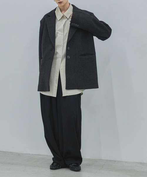 feepur(フェピュール)の「【2size展開】ヘリンボーンウールテーラードジャケット(テーラードジャケット・レディース・ダークブラウン/チャコールグレー・MEDIUM/LARGE)」の3枚目の写真