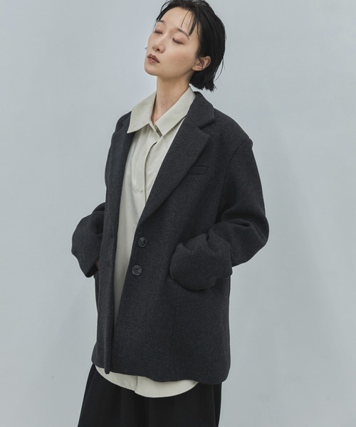 feepur(フェピュール)の「【2size展開】ヘリンボーンウールテーラードジャケット(テーラードジャケット・レディース・ダークブラウン/チャコールグレー・MEDIUM/LARGE)」の11枚目の写真