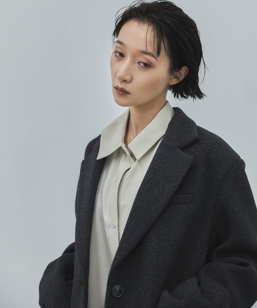 feepur(フェピュール)の「【2size展開】ヘリンボーンウールテーラードジャケット(テーラードジャケット・レディース・ダークブラウン/チャコールグレー・MEDIUM/LARGE)」の7枚目の写真