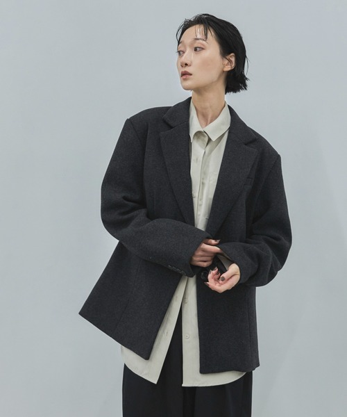 feepur(フェピュール)の「【2size展開】ヘリンボーンウールテーラードジャケット(テーラードジャケット・レディース・ダークブラウン/チャコールグレー・MEDIUM/LARGE)」の10枚目の写真